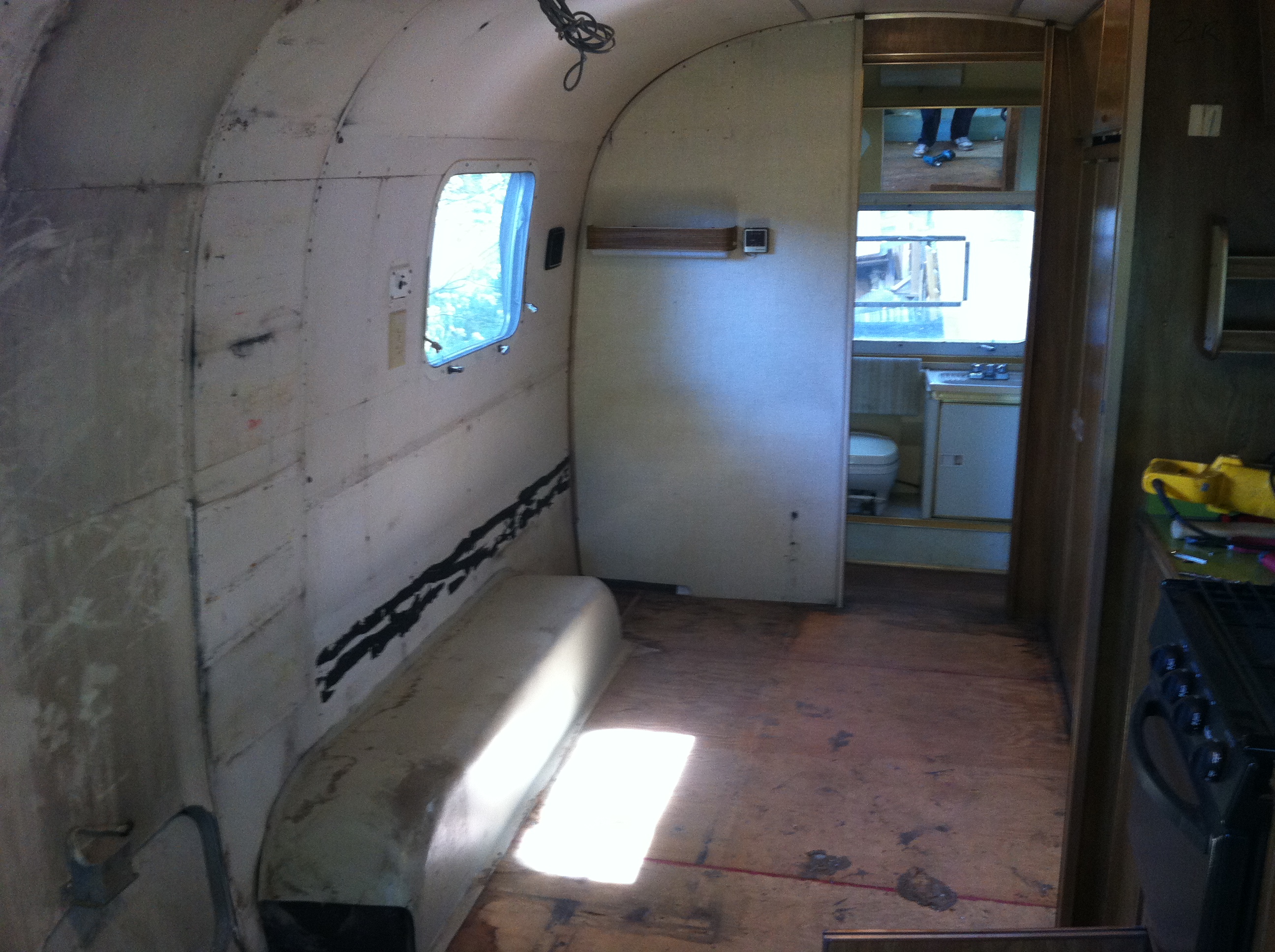 Gutting The Interior Airstream Office Project